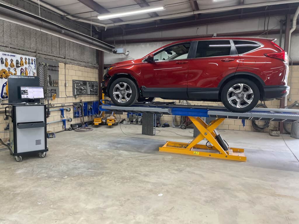 Frame straightening machine at McCarthy's - Cleveland Heights, OH